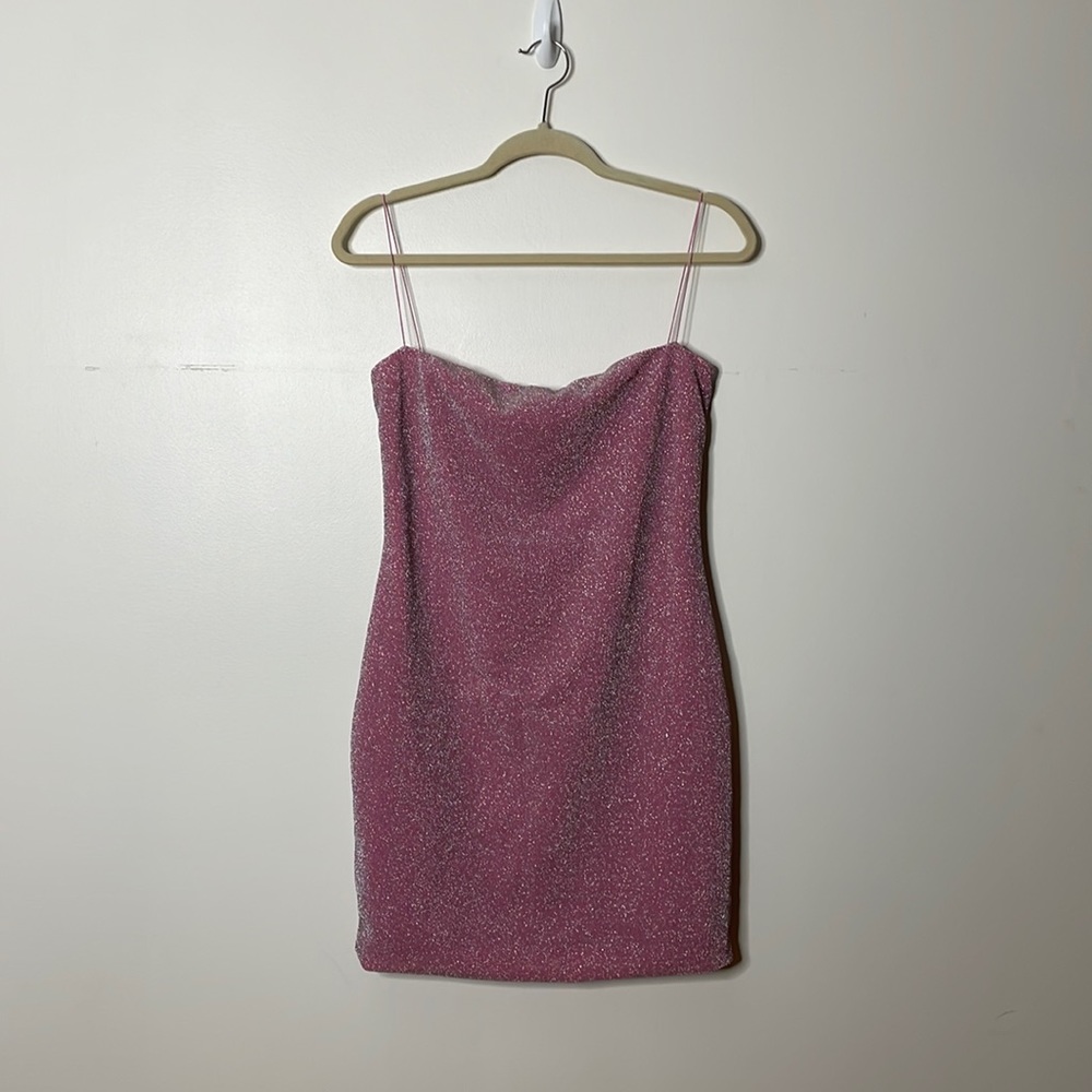 Pink Shimmer Mini Dress